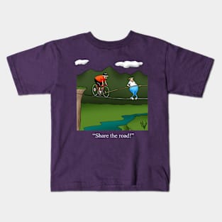 Funny Spectickles Bicycling Cartoon Humor Kids T-Shirt